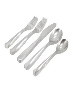 Gibson Home Hulton 20 Piece Stainless Steel Flatware Set in Silver