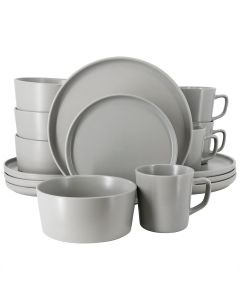 Elama Luxmatte Light Grey 16 Piece Dinnerware Set