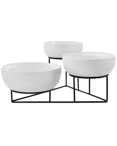 Gibson Elite 4 Piece Bowl Set with Metal Rack